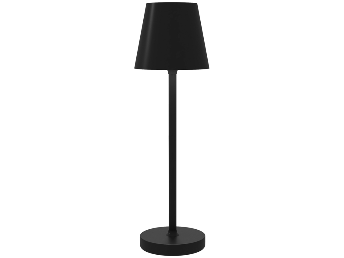Abajur com Luzes Led Abajur Sem Fio Recarregável por Usb c 3 Cores Ø11,2x36,5 Cm Preto ZENCORE SERVICES