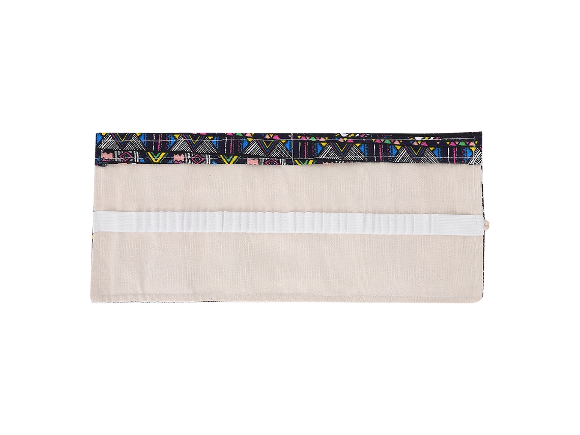 Estuche Roll Up Estilo Étnico Con 36 Espacios para Lápices, Lapiceros Y Artículos Escolares