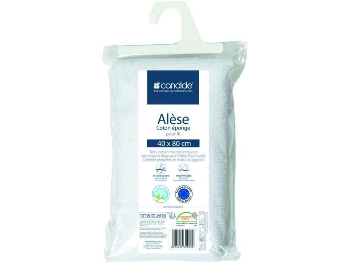 Protetor De Colchão Para Berço Alvéolo Bebê Macio Silencioso Impermeável Absorvente Oeko Tex® Fabricado Na Europa 40x80cm Branco Candide