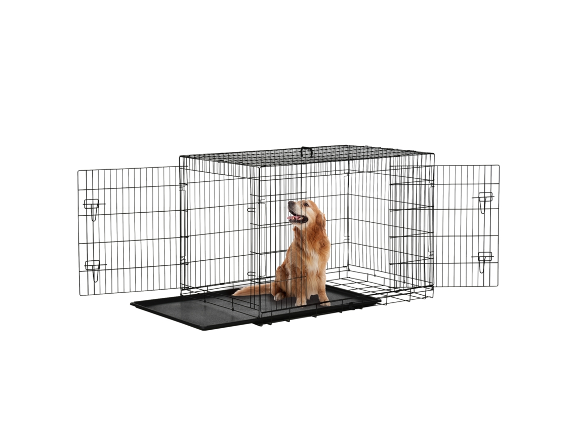 Gaiola Dobrável de Aço para Pets com Alça Superior e Abertura Dupla. 121x77x82 Cm Ge