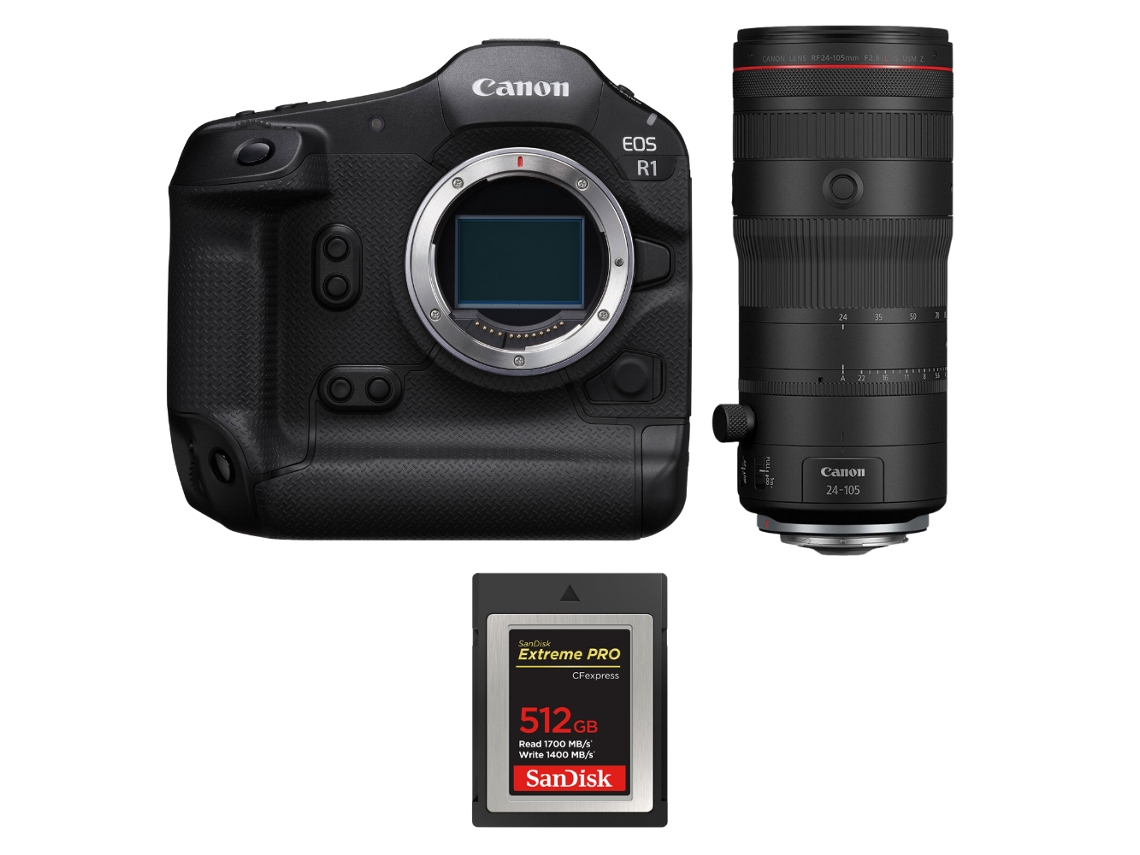 Eos R1 + Rf 24 105mm F/2.8 L Is Usm Z + 1 Sandisk 512gb Extreme Pro Cfexpress Type B + Ebook “20 Dicas para Fotos Que Impressionam” CANON