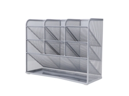 Organizador de Canetas de Malha com 9 Compartimentos, Espaço Amplio, Design Inclinado de 45°, Portaminas Multifuncional para Escritório e Lar