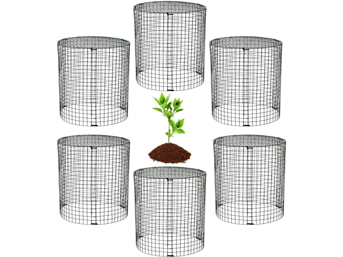 Gaiolas de Arame para Plantas, 6 Peças, com Base e Hastes, Proteção Contra Coelhos, Esquilos e Veados, Flores, CHABERLU