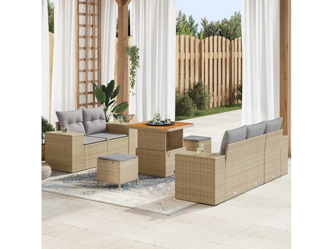 Vidaxl Conjunto De Sofá De Jardim 8 Unid. 8-número De Lugares