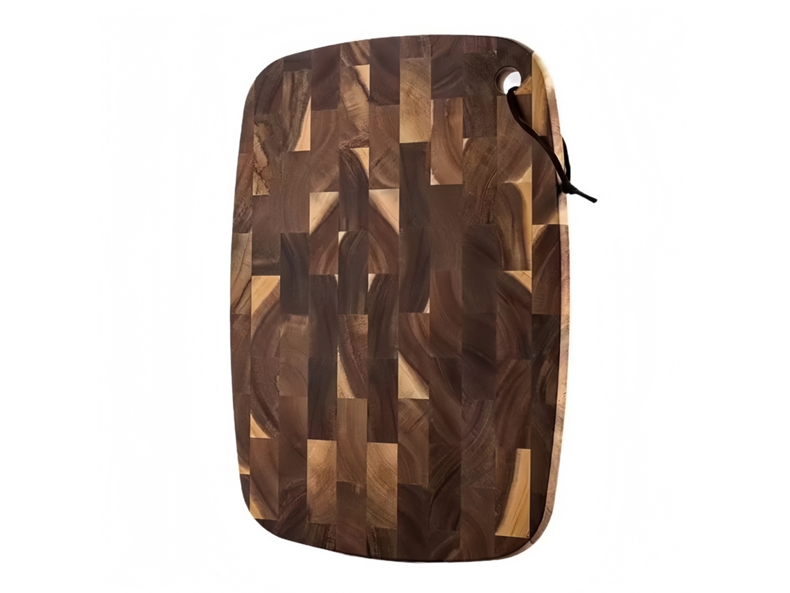 Tábua De Corte De Madeira Maciça 33x23x2 Cm, Padrão Decorativo, Resistente, Para Cozinha Dureforward