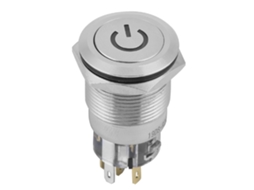 Interruptor Metal Push Button Auto bloqueio 19mm 24v Led 5 Pinos