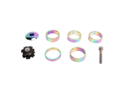 Conjunto de Spacers de Cabeçote de Bicicleta 28.6mm em alumínio com porca estrela | S/MARCA