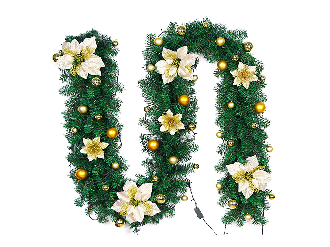 Laxiscreed Coroa De Natal Com Decorações E Luzes Para Festas, Funciona Com Pilhas Aa