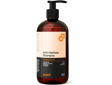 Shampoo natural contra queda de cabelo 500 ml Beviro