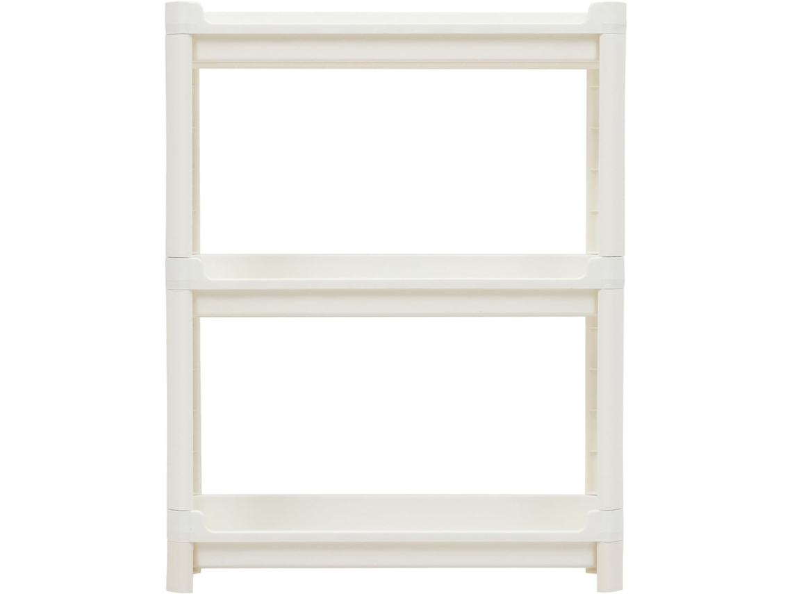 Prateleira De Armazenamento Multifuncional Lurrose Em Plástico Branco Com Pés Antiderrapantes E Design Vazado, Compacta