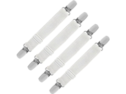 Lurelia Tensores Para Lençol Metal Plástico Ajustável Elástico Seguro Colcha Colchão Cobertor Branco Práticos