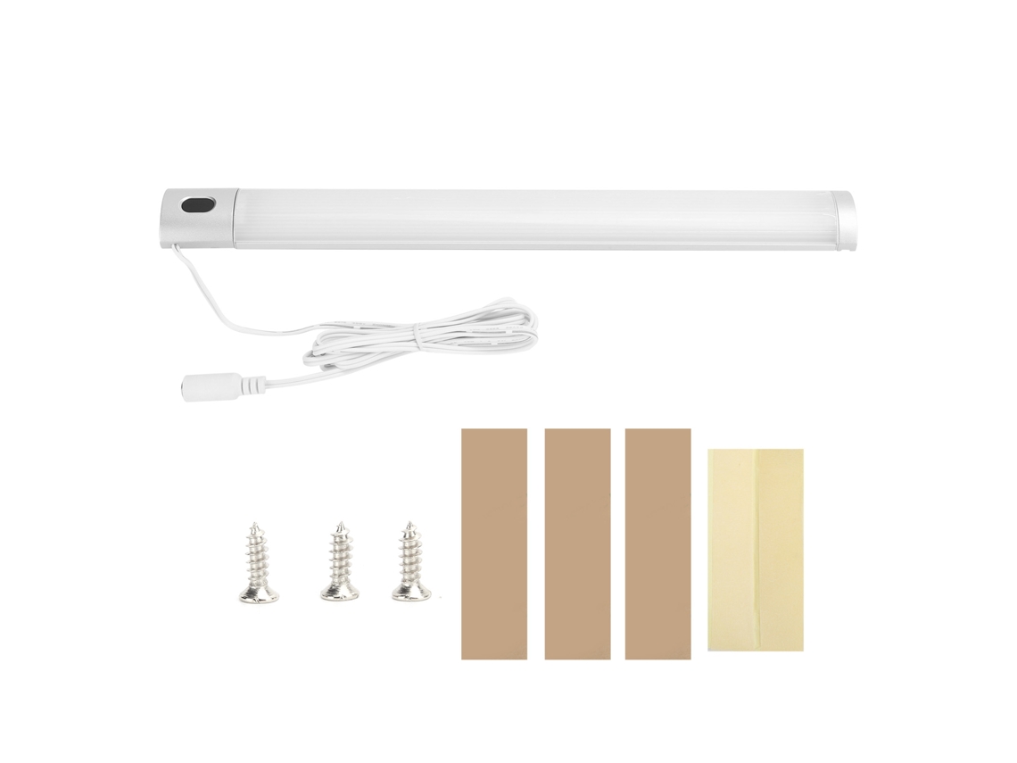 Luz de gaveta inteligente com sensor de varredura manual, LED, 30cm, 3000K, 195lm, para gabinete e armário | S/MARCA