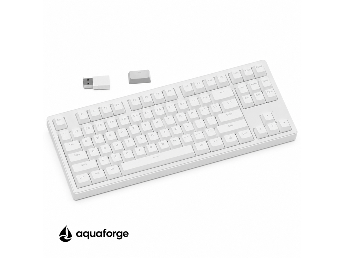 Teclado Mecânico Tri-modo 87 Teclas Branco