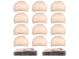 2026 paquete de 12 Gorros de Pelo Abiertos Con Malla Transpirable Liner de Tejido Color Beige