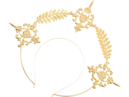 Tiara Retrô Dourada Nuobesty Para Meninas Com Cruz E Espigas De Trigo, Acessório Elegante Para Casamentos.