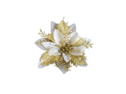 Laxiscreed Flor Artificial De Natal Com Ramos Dourados, Prateados E Vermelhos Para Decoração Festiva