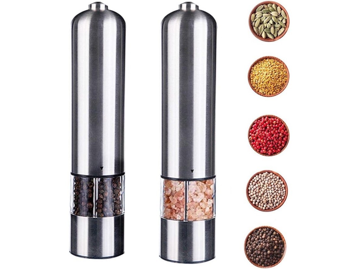 Moinho Sal Pimenta Elétrico 2pcs Inox Ajustável DUREFORWARD