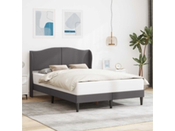 Vidaxl Estrutura da Cama Cinzento 120 X 190 Cm Couro Sintético