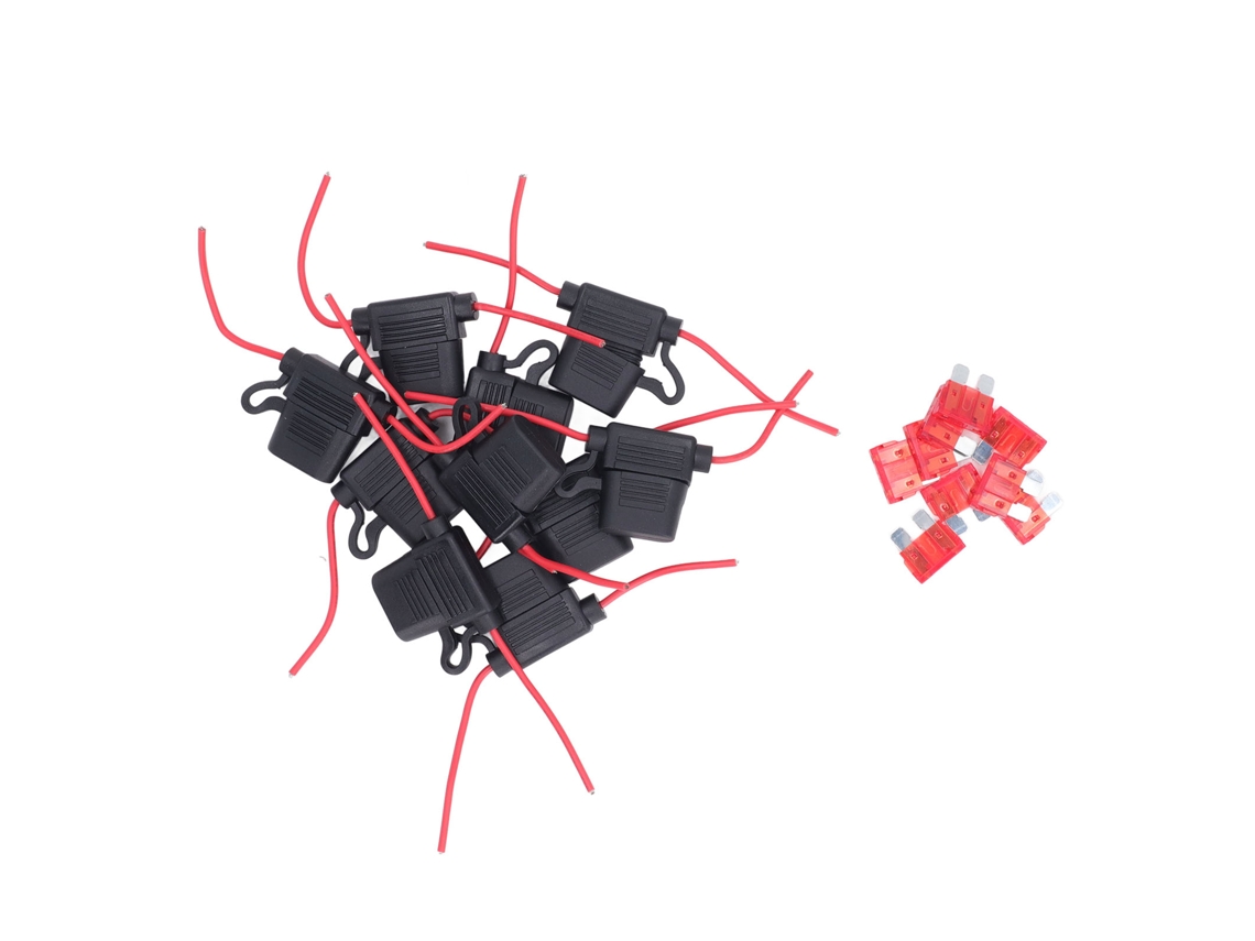Kit Suporte De Fusível Inline 16awg Atc Ato Com 10amp Para Carro Cd Player À Prova D'água