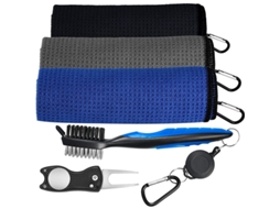 Conjunto De Toalhas De Golfe Em Microfibra Waffle Com Kit De Ferramentas De Limpeza Para Presente De Golfe