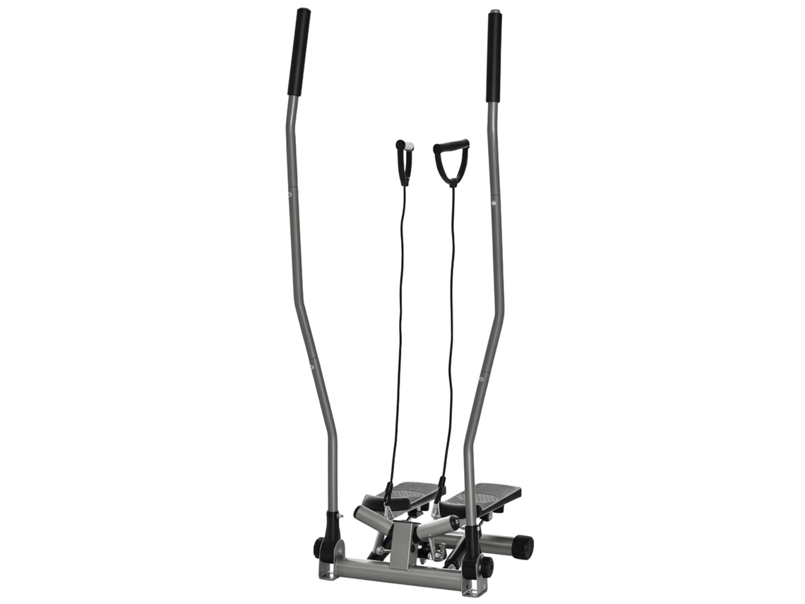 Step De Fitness Com Pega E Monitor Lcd Para Treino Em Casa E No Ginásio, Prateado.