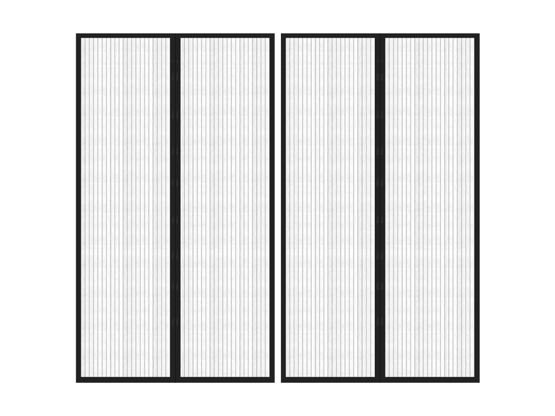 Vidaxl Cortinas De Porta Anti-insetos Magnéticas 2 Pcs 200x80 Cm Preto