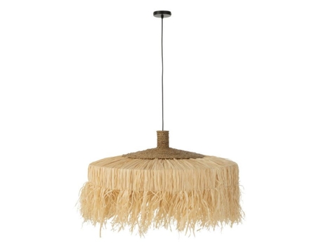 Candeeiro Suspenso De Ráfia Água Menta 80cm Natural Jline