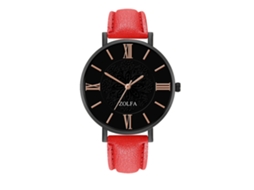 Reloj De Pulsera De Aleación Con Dial Redondo Analógico De Cuarzo Moda (rojo)