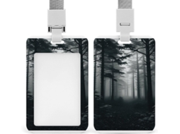 Clipe Crachá, Porta Cartões Charmoso Com Estampa Em Preto E Branco Cordão, Ideal Escritórios, Reuniões De