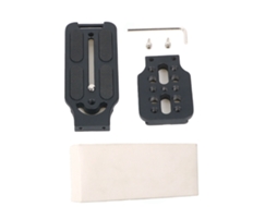 Suporte de câmera em liga de alumínio em formato de L com placa de liberação rápida vertical e horizontal para estabilização.