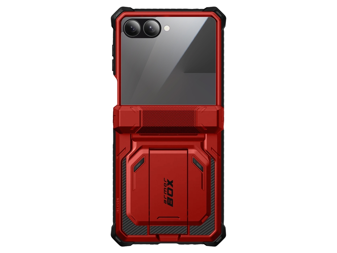 I-blason Capa Para Galaxy Z Flip 7 Modelo Armorbox Com Vidro Temperado E Clipe De Cinto Vermelho