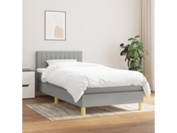 Vidaxl Cama Com Molas/colchão 80x200 Cm Tecido Cinza-claro