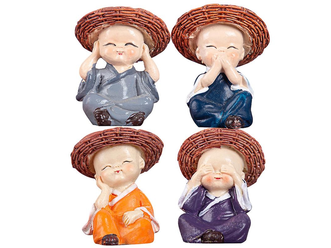 4 Unidades Decoração de Pequenos Monges ALLINLESS