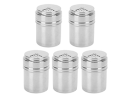 Frasco de Tempero Inox com Tampa Giratória (5pcs) | S/MARCA