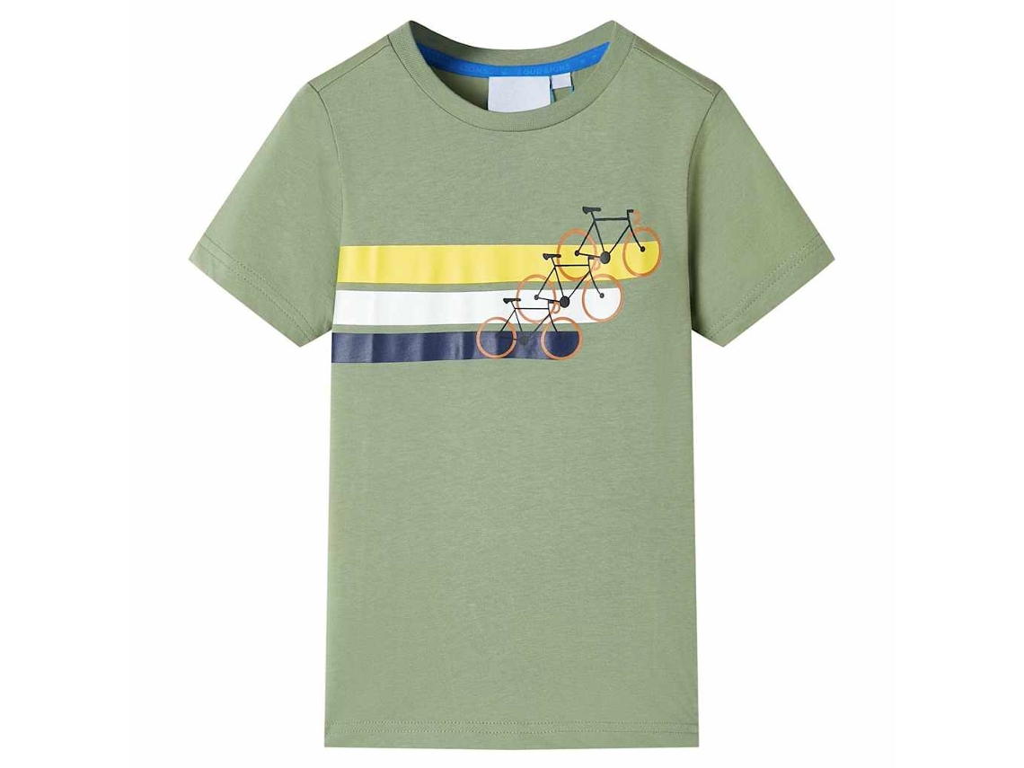 T-shirt De Manga Curta Para Criança Caqui-claro 128