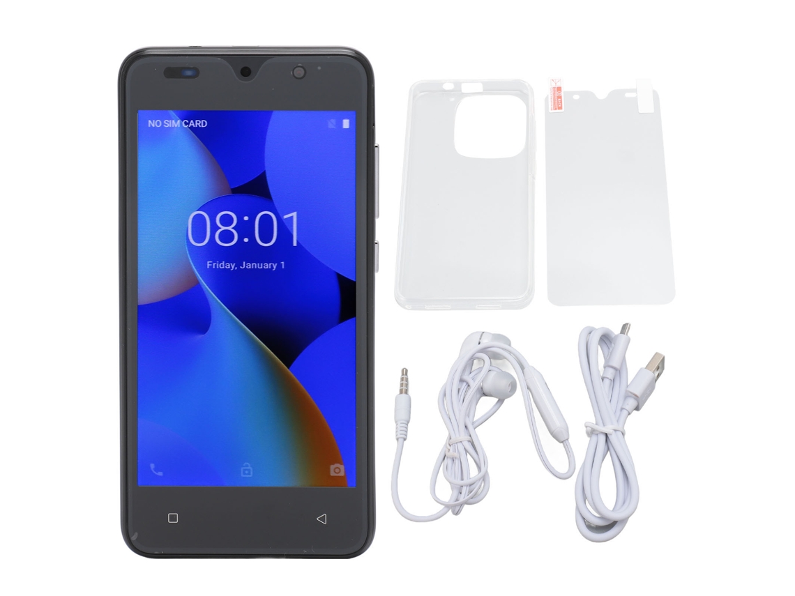 2026 smartphone Ultra Fino Reconhecimento Facial 4gb+32gb Câmera Dupla 8mp+8mp 5.0 Polegadas Resolução 1440x3040 Preto