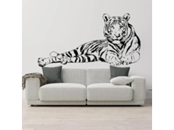 Adesivos de parede com tigre dormindo, animais selvagens, quarto infantil, zoológico, selva, sala de jogos, flores.
