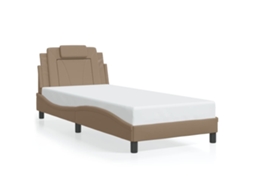 Estrutura de Cama Viana Sem Colchão Couro Artif. Cappuccino MAISON EXCLUSIVE (80x200 cm)