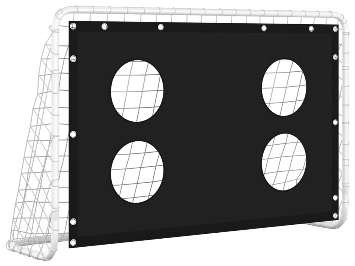 Baliza de treino para futebol com rede VIDAXL Preto Aço (184x61x122 cm)