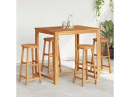 Vidaxl Bancos De Bar 4 Pcs Madeira De Acácia Maciça