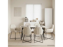 Vidaxl Cadeiras De Jantar 6 Unid. Veludo Creme 55 X 50 X 84 Cm