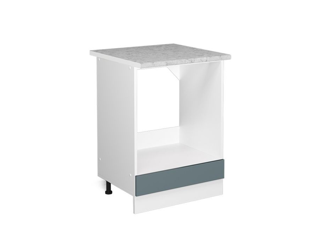 Móvel Baixo Universal R-line, 60cm Com Grande Nicho, Com Pt, Azul-cinza, Branco, Vicco