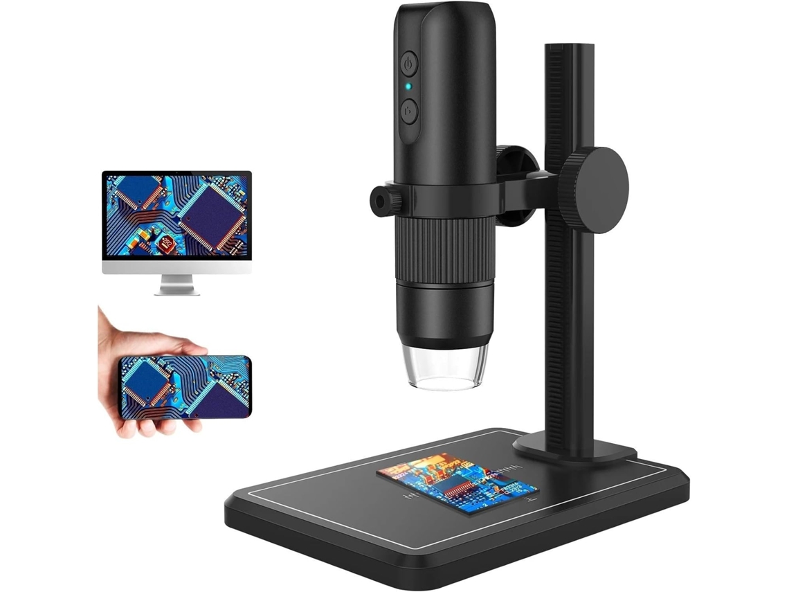 Microscópio Digital Usb Profissional com 8 Leds, Endoscópio, Zoom de 1600x e Lupa. SFUSHOS