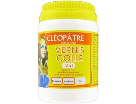 Verniz cola fosco - Cleópatra - 250 g - Resistente à água - Seca rapidamente - Cheiro de amêndoa