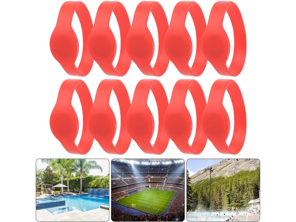 Sanpyl 10 Unidades Pulseira Rfid 125khz Ip68 À Prova D Água, Pulseira De Silicone Para Identificação Cartões Piscina E
