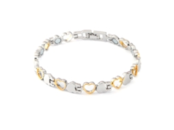Pulseira De Cobre, Bracelete Magnética Em Formato De Coração, Um Presente Ideal Para Casais (prata Ouro) Spqment