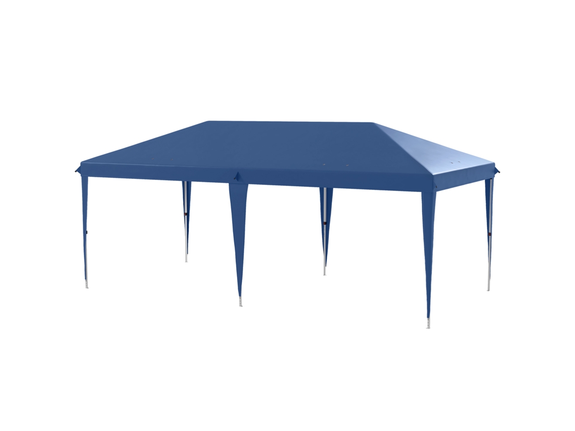 Barraca Retrátil 6x3m Com 3 Níveis E Bolsa Uv, Estrutura De Aço, Azul