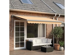 Vidaxl Toldo Retrátil Areia 450 × 300 Cm Tecido E Metal