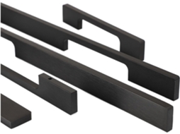 Conjunto De 2 Puxadores Para Portas Armário, 800mm E 1000mm De Comprimento, Preto Fosco Com Detalhes Em Dourado, Para