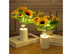 Conjunto De 2 Luminárias Noturnas Led Realistas Em Formato Girassol